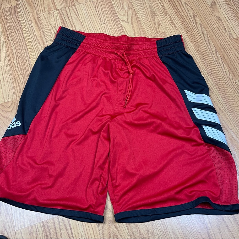 Adidas Pro Madness Basketball Men's Athletic Shorts in Red and Black